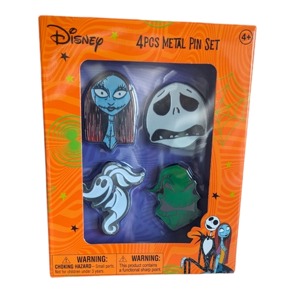 Disney The Nightmare Before Christmas Metal Pin Set NEW Jack Sally Oogie Boogie - Picture 1 of 5